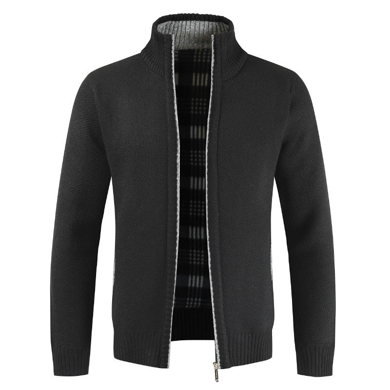 Caleb | Herren Strickpullover Mit Reißverschluss Und Stehkragen