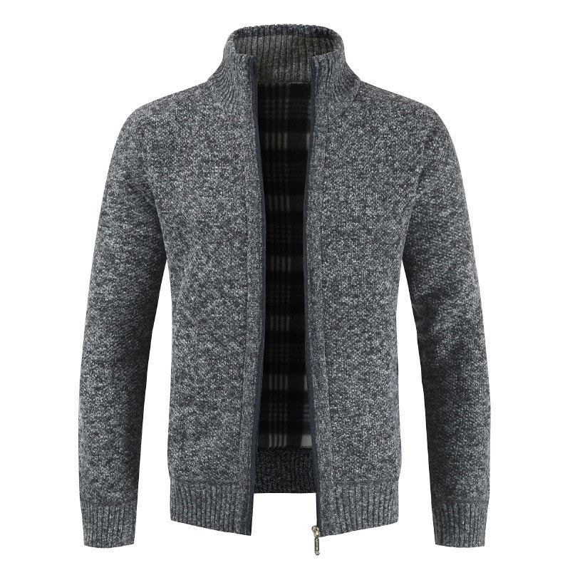 Caleb | Herren Strickpullover Mit Reißverschluss Und Stehkragen