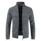Caleb | Herren Strickpullover Mit Reißverschluss Und Stehkragen