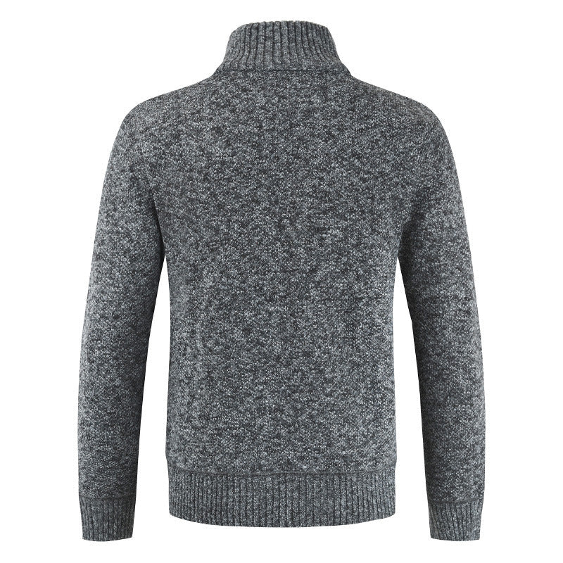 Caleb | Herren Strickpullover Mit Reißverschluss Und Stehkragen