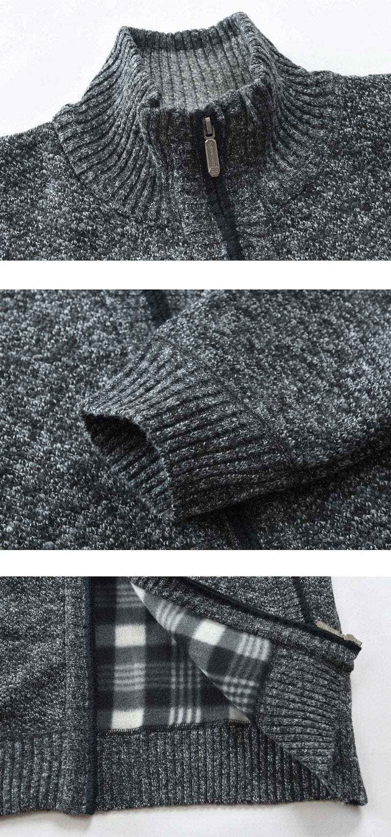 Caleb | Herren Strickpullover Mit Reißverschluss Und Stehkragen
