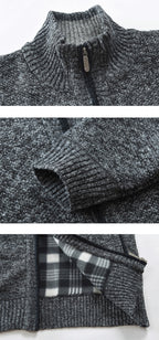Caleb | Herren Strickpullover Mit Reißverschluss Und Stehkragen