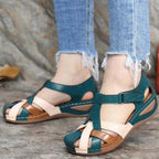 Marina | Damen Colourblock Sandalen Mit Geschlossener Zehenpartie