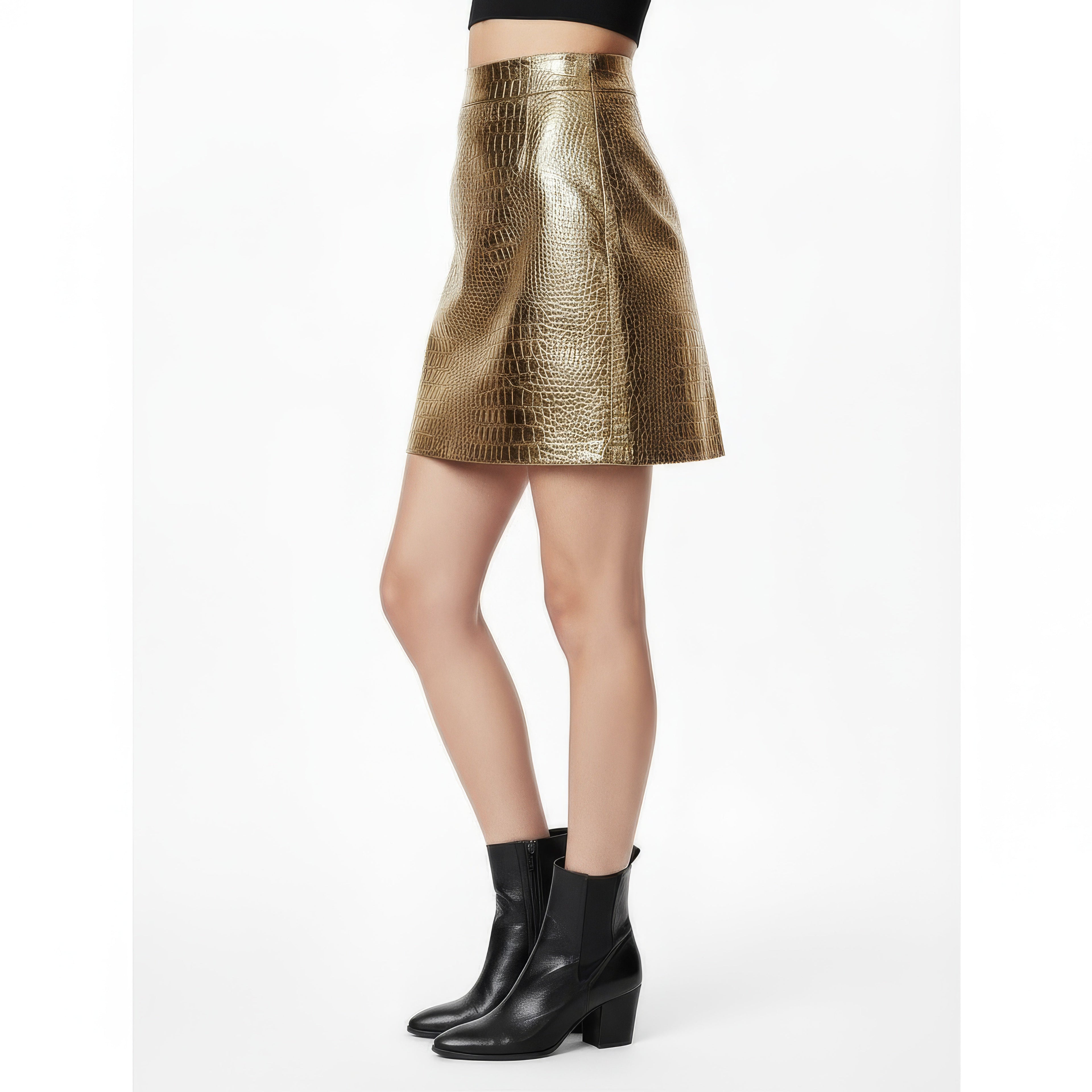 Rory | Damen High Rise A-Linien Minirock Mit Figurbetonter Passform