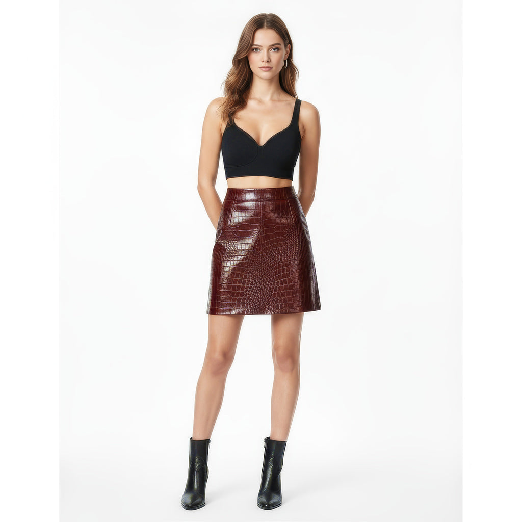 Rory | Damen High Rise A-Linien Minirock Mit Figurbetonter Passform