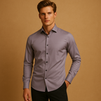 Wesley | Herren Slim Fit Stretch Hemd Mit Knopfleiste