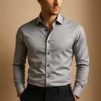Wesley | Herren Slim Fit Stretch Hemd Mit Knopfleiste
