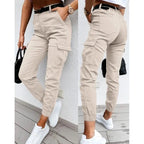 Kayla | Damen High Waist Cargo Hose Mit Pattentaschen