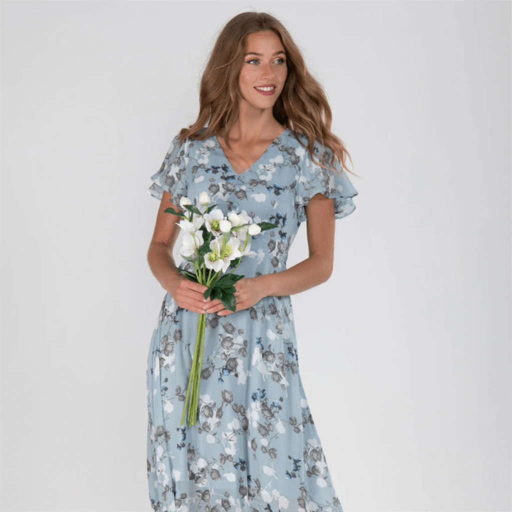 Isabelle | Damen Florales Maxi Hochzeitsgast Kleid