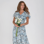 Isabelle | Damen Florales Maxi Hochzeitsgast Kleid