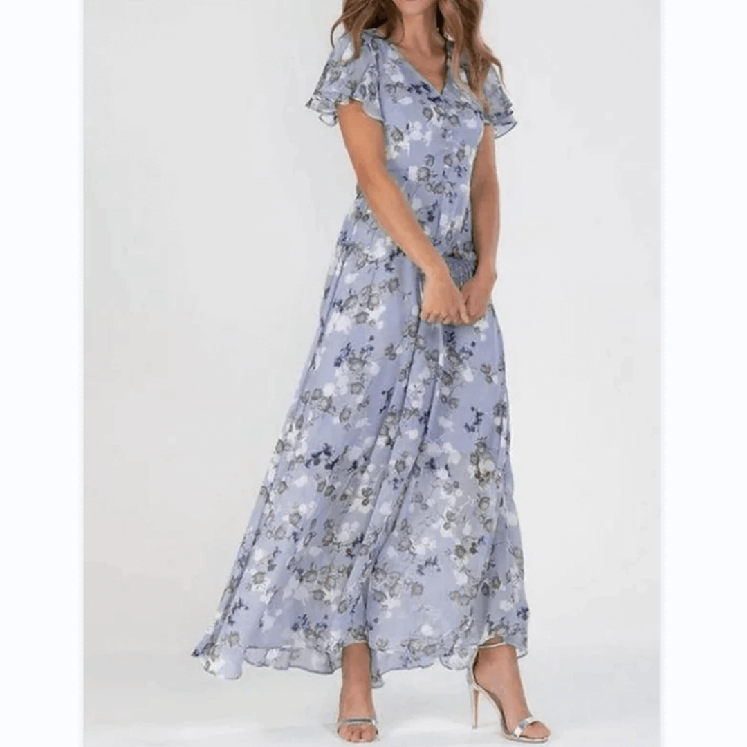 Isabelle | Damen Florales Maxi Hochzeitsgast Kleid