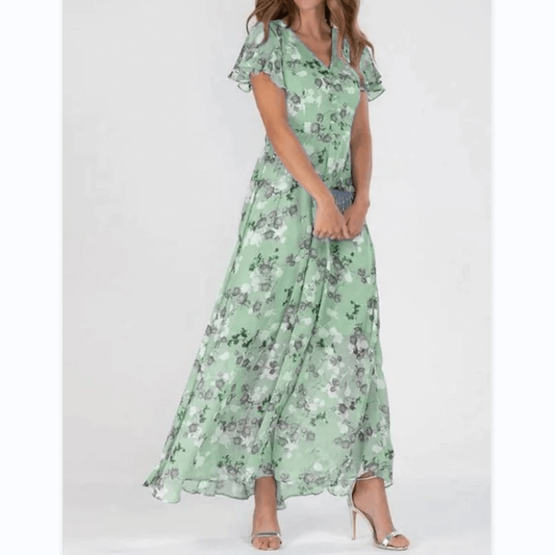 Isabelle | Damen Florales Maxi Hochzeitsgast Kleid