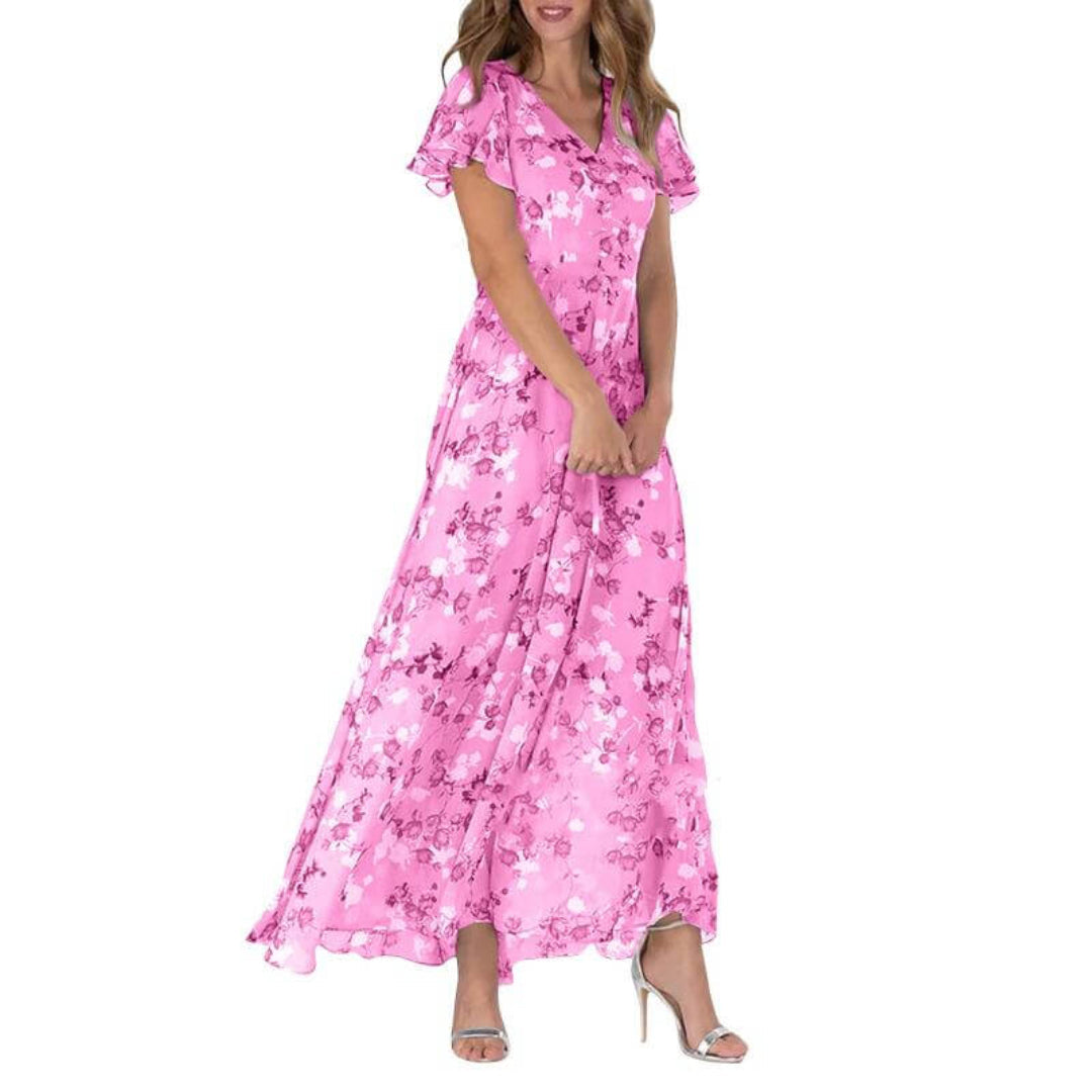 Isabelle | Damen Florales Maxi Hochzeitsgast Kleid