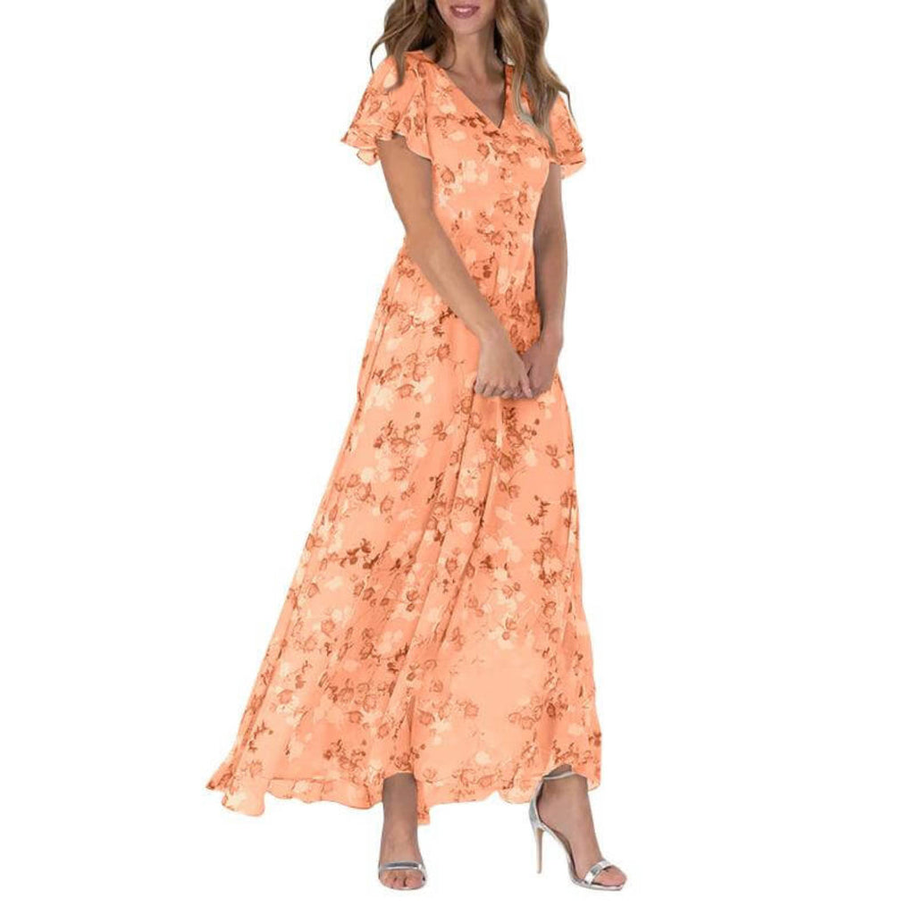 Isabelle | Damen Florales Maxi Hochzeitsgast Kleid
