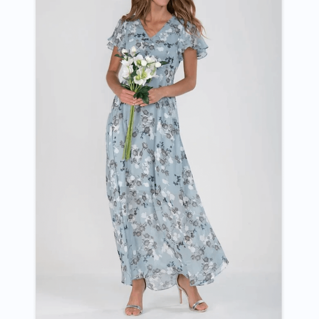 Isabelle | Damen Florales Maxi Hochzeitsgast Kleid