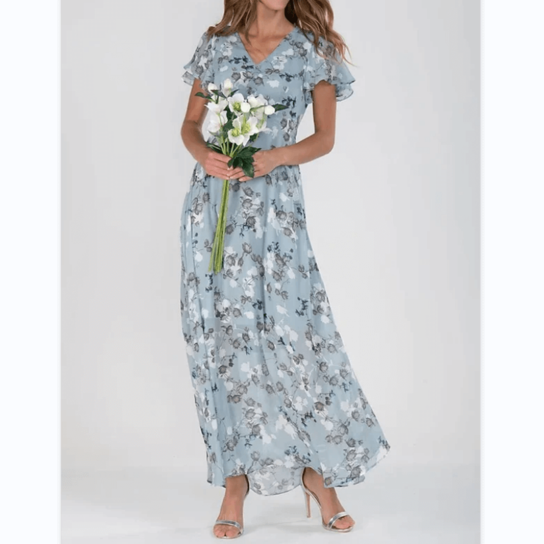 Isabelle | Damen Florales Maxi Hochzeitsgast Kleid