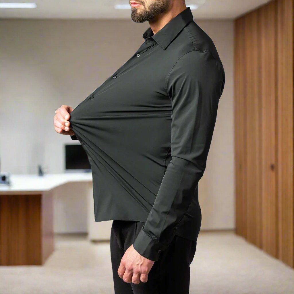 Zane | Herren Stretch Hemd Mit Klassischem Kragen Und Manschetten