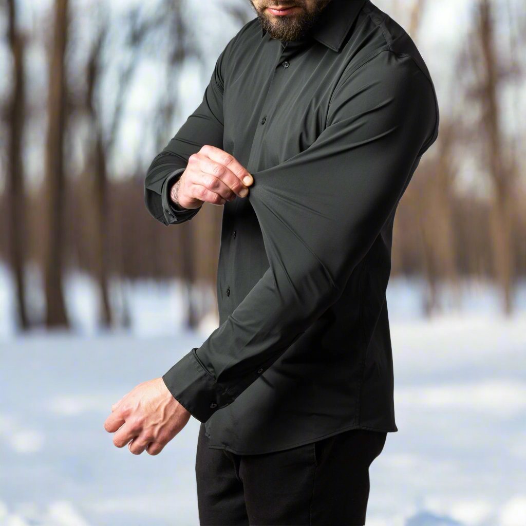 Zane | Herren Stretch Hemd Mit Klassischem Kragen Und Manschetten