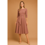 Rosalind | Damen Midikleid Mit Taillenschleife