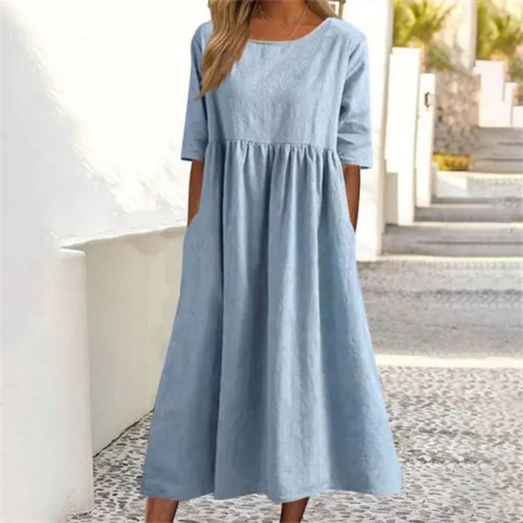 Theresa | Damen Midikleid Mit Halbärmeln