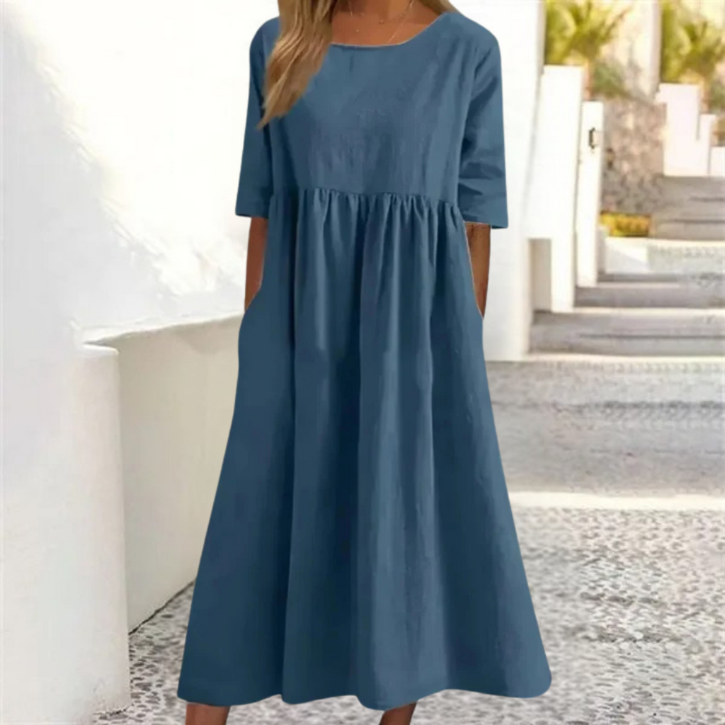 Theresa | Damen Midikleid Mit Halbärmeln