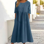 Theresa | Damen Midikleid Mit Halbärmeln