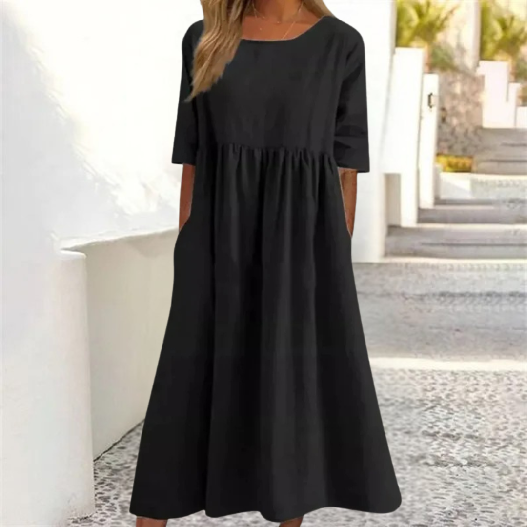 Theresa | Damen Midikleid Mit Halbärmeln
