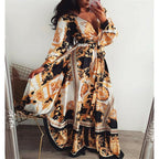 Brooke | Damen Boho Maxi Kleid Mit V-Ausschnitt