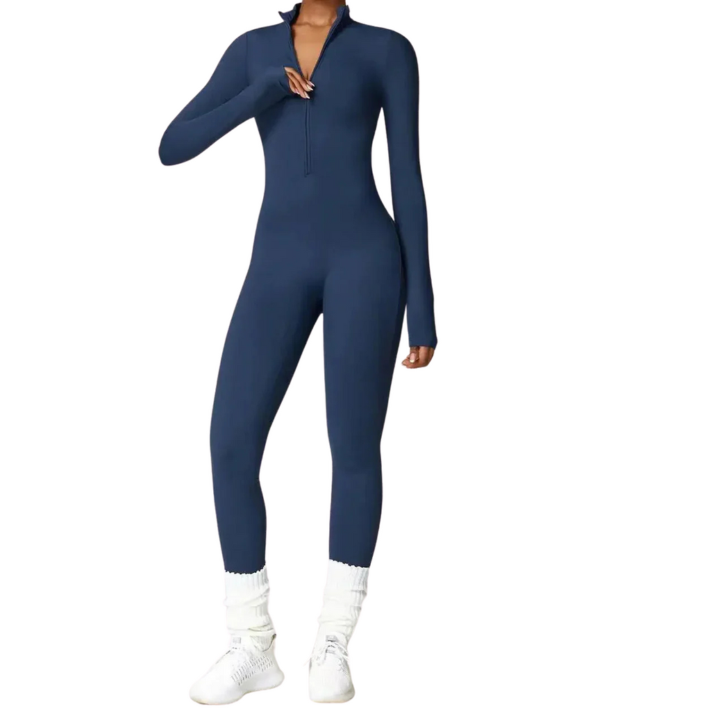 Ava | Damen Jumpsuit mit Stretchanteil und verstellbarem Kragen