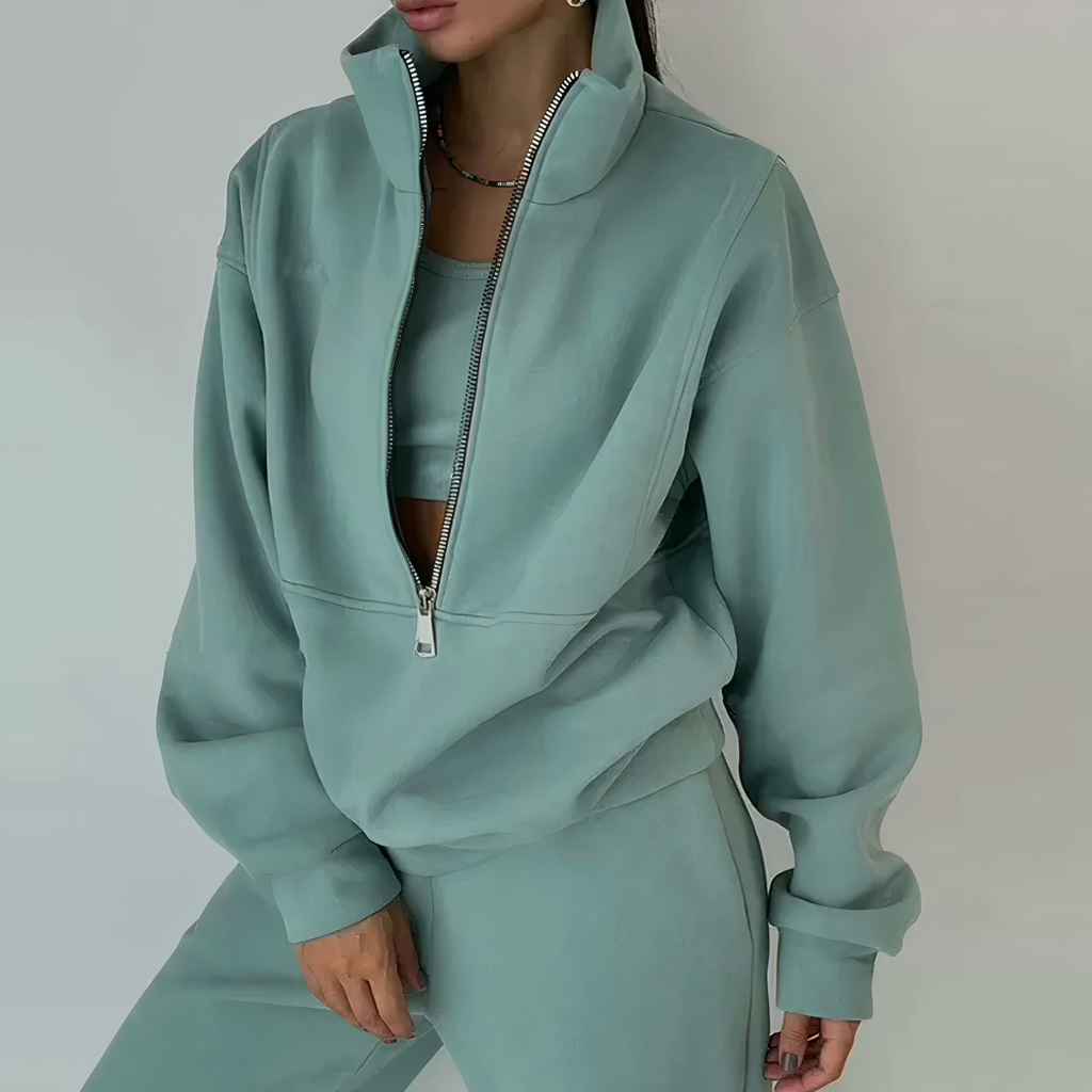 Madeline | Zweiteiliges Set Mit Half-Zip Pullover Und Jogginghose
