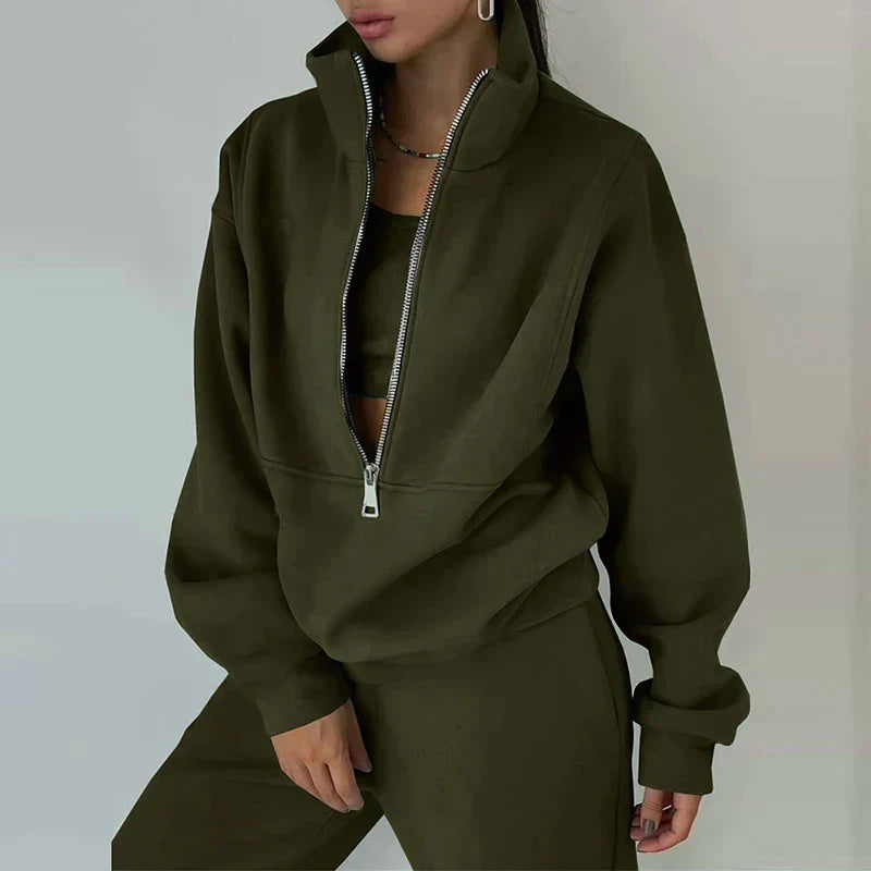 Madeline | Zweiteiliges Set Mit Half-Zip Pullover Und Jogginghose