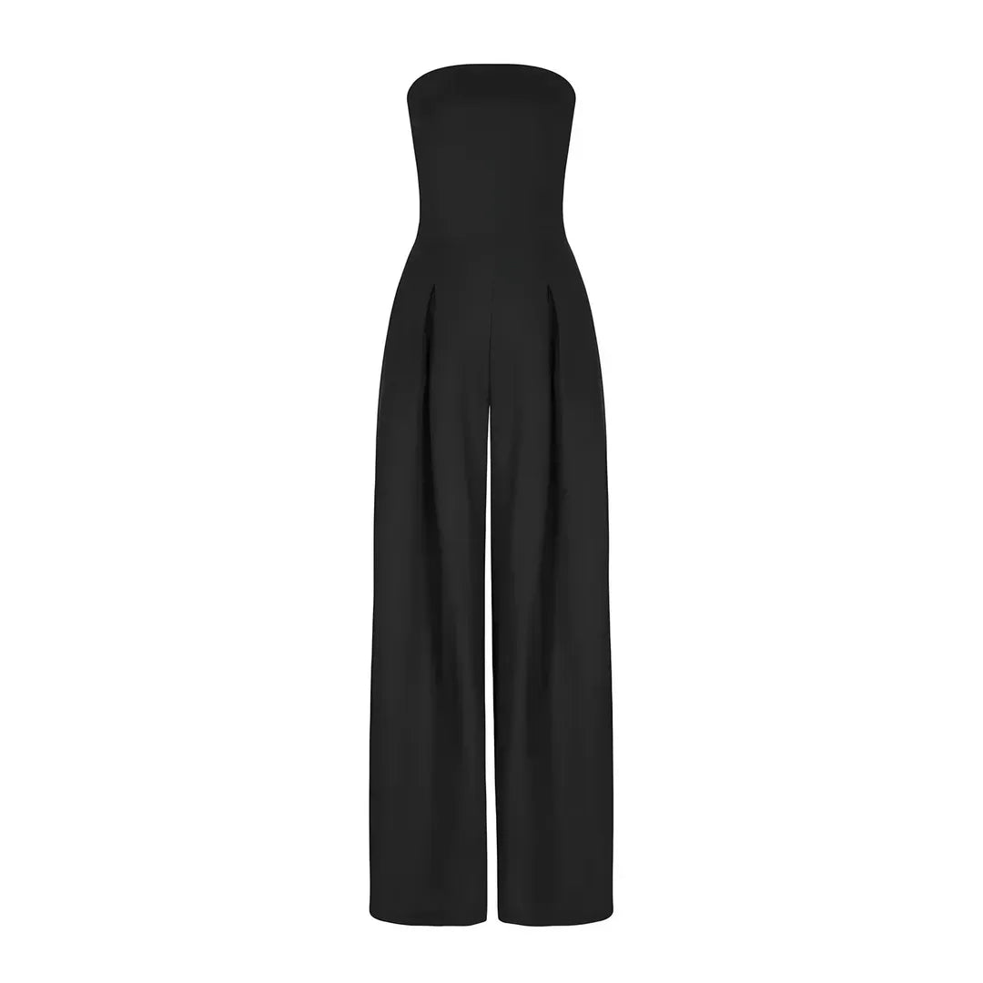 Scarlett | Damen Jumpsuit trägerlos mit weitem Bein