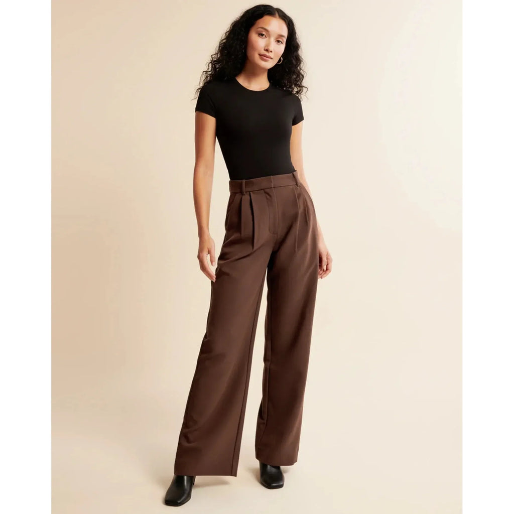 Quinn | Damen Hose Mit Hoher Taille Und Plissiertem Bein