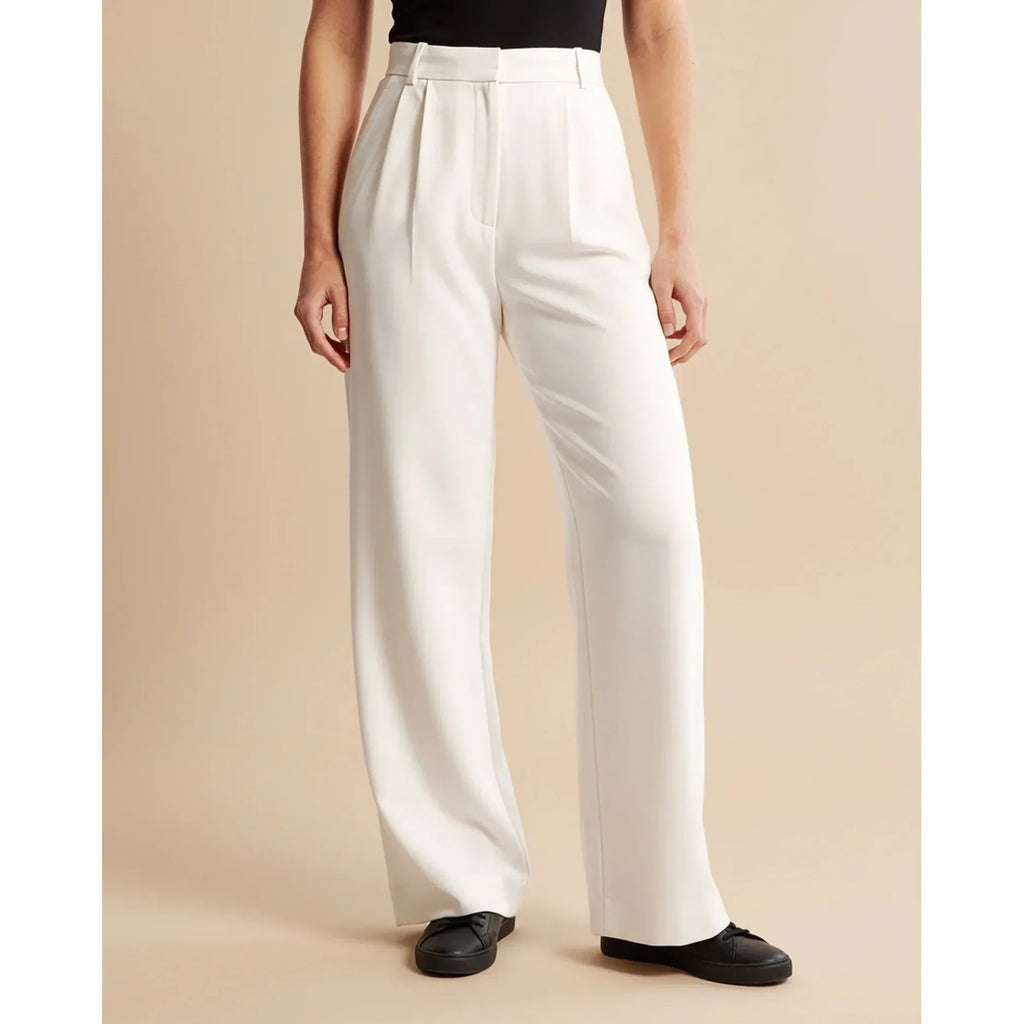 Quinn | Damen Hose Mit Hoher Taille Und Plissiertem Bein