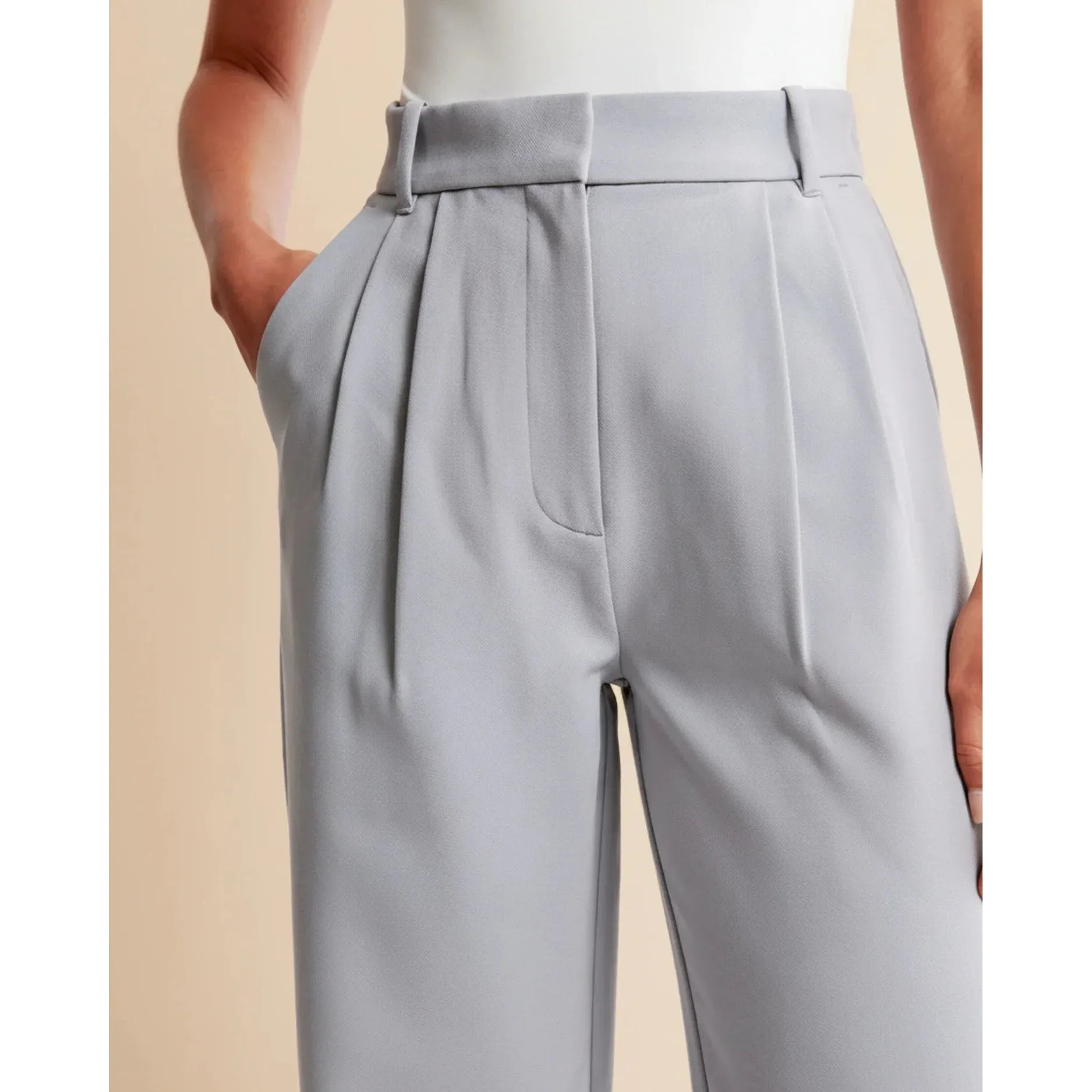Quinn | Damen Hose Mit Hoher Taille Und Plissiertem Bein