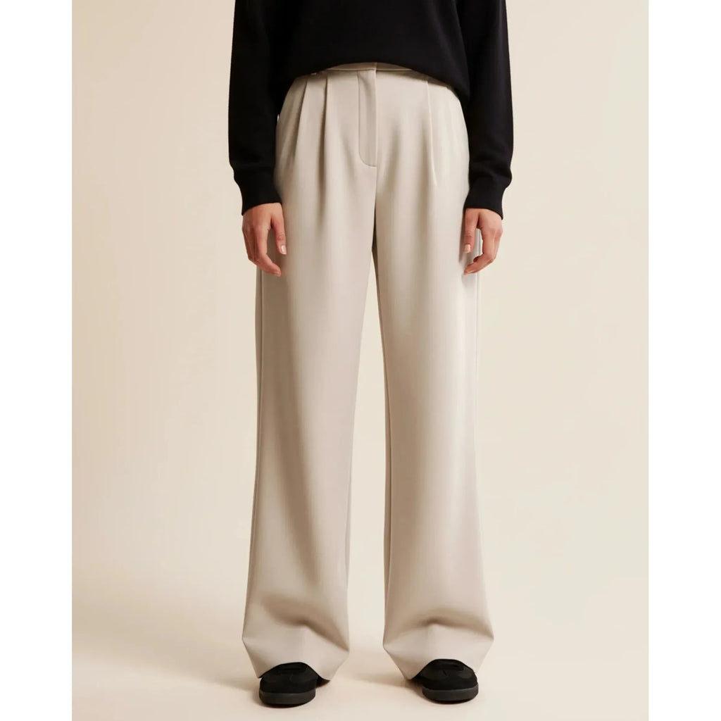 Quinn | Damen Hose Mit Hoher Taille Und Plissiertem Bein
