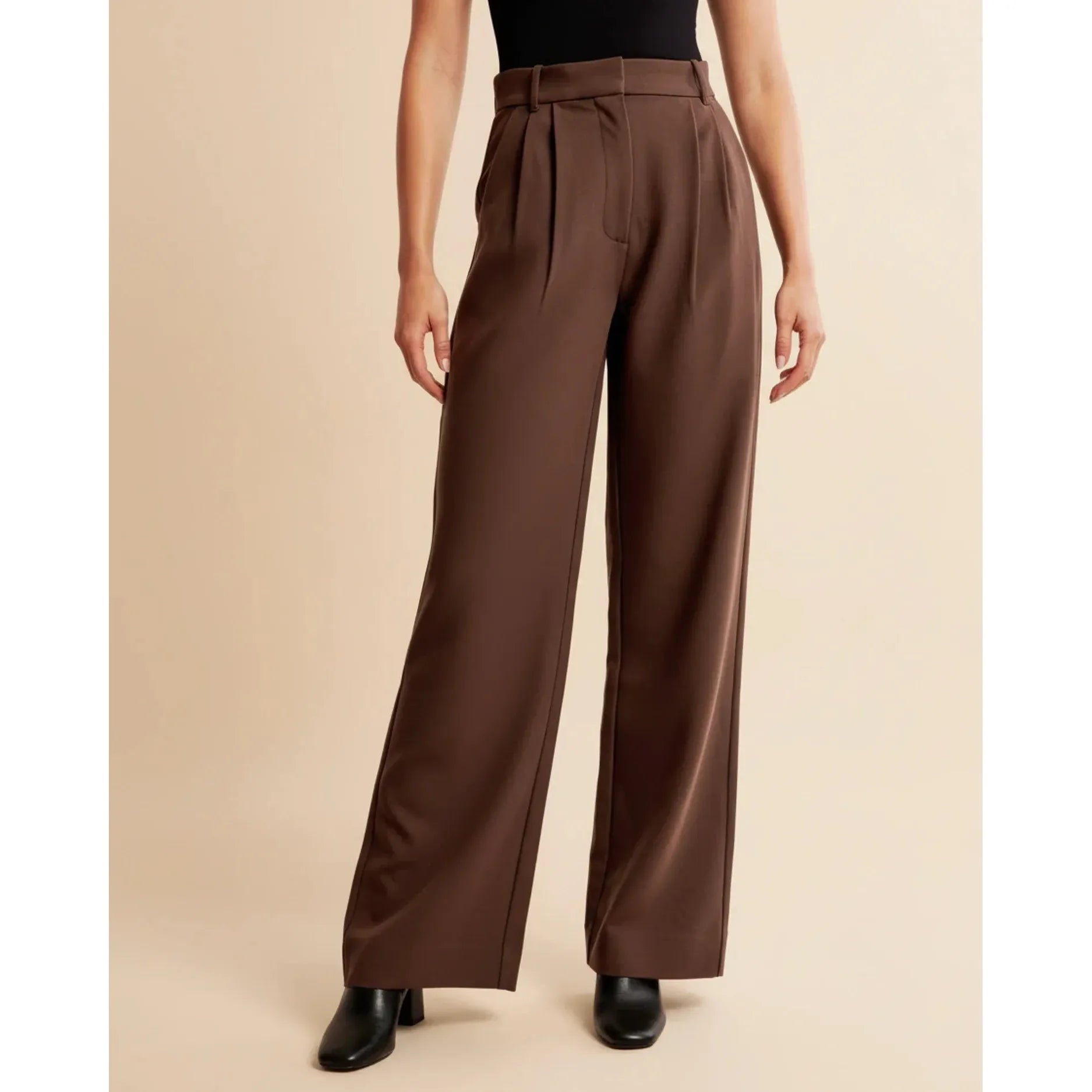 Quinn | Damen Hose Mit Hoher Taille Und Plissiertem Bein