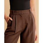 Quinn | Damen Hose Mit Hoher Taille Und Plissiertem Bein